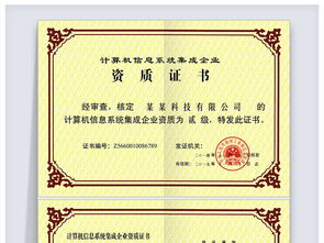 計算機信息系統集成企業資質證書 企業信息化建設的權威保障